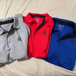 Reebok Men's Polo Shirt Bundle - Gray, Red, and Blue